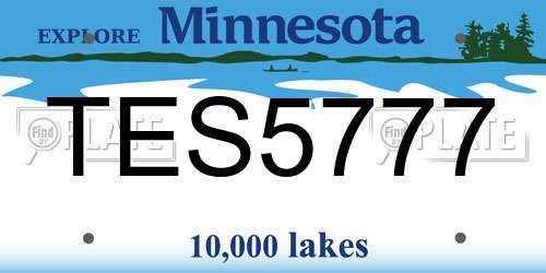 TES5777 Minnesota License Plate