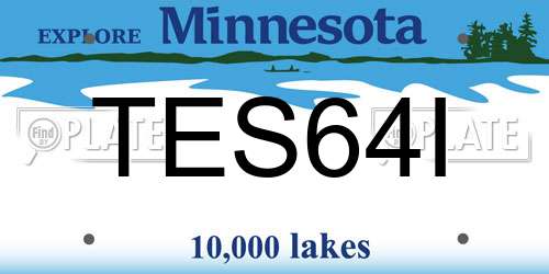 TES64I Minnesota License Plate