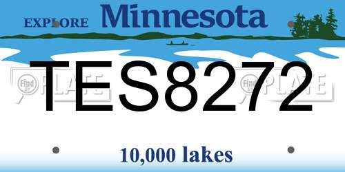 TES8272 Minnesota License Plate