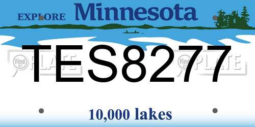 TES8277 Minnesota License Plate
