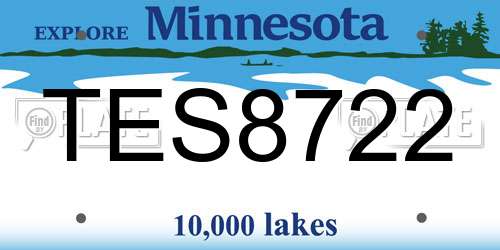 TES8722 Minnesota License Plate
