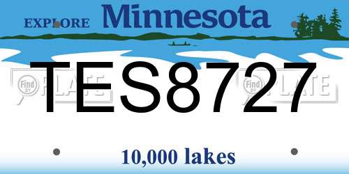 TES8727 Minnesota License Plate