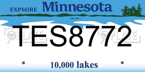 TES8772 Minnesota License Plate