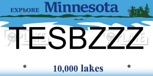 TESBZZZ Minnesota License Plate
