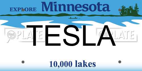 TESLA Minnesota License Plate