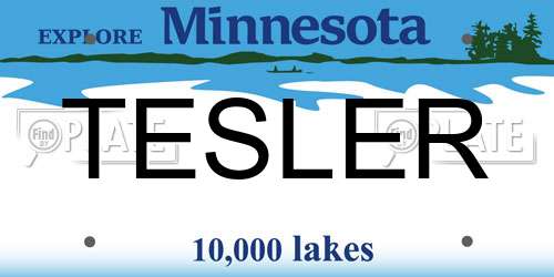 TESLER Minnesota License Plate