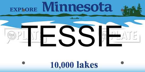 TESSIE Minnesota License Plate