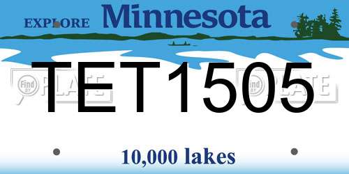 TET1505 Minnesota License Plate