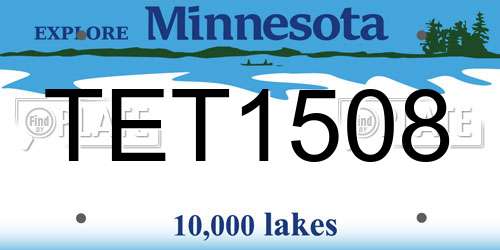 TET1508 Minnesota License Plate