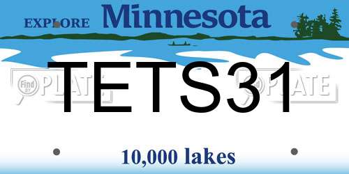 TETS31 Minnesota License Plate