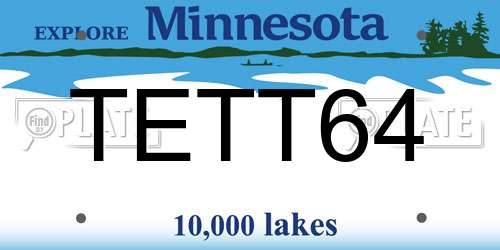 TETT64 Minnesota License Plate