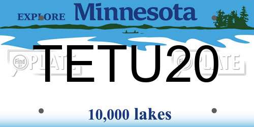 TETU20 Minnesota License Plate