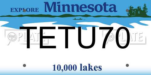 TETU70 Minnesota License Plate