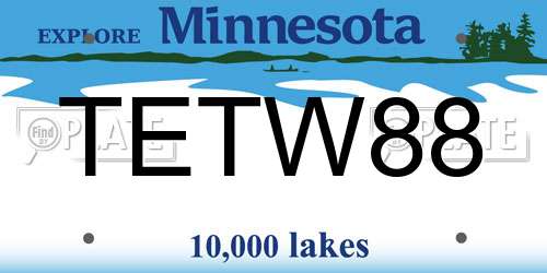 TETW88 Minnesota License Plate