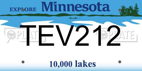 TEV212 Minnesota License Plate
