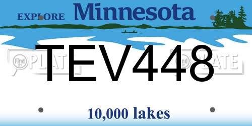 TEV448 Minnesota License Plate
