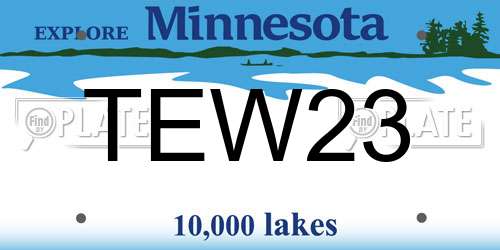 TEW23 Minnesota License Plate