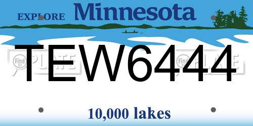 TEW6444 Minnesota License Plate