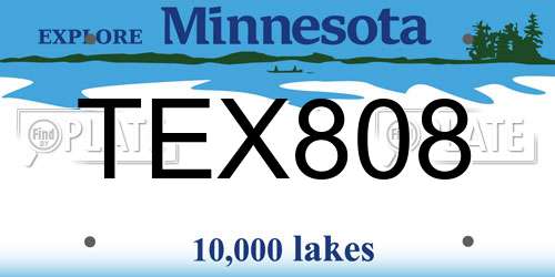 TEX808 Minnesota License Plate
