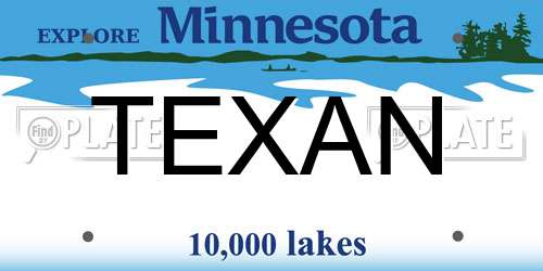 TEXAN Minnesota License Plate
