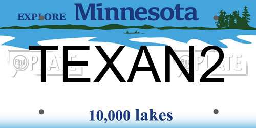 TEXAN2 Minnesota License Plate