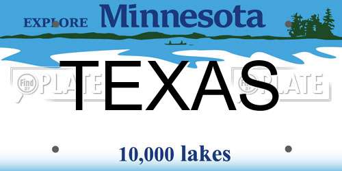 TEXAS Minnesota License Plate