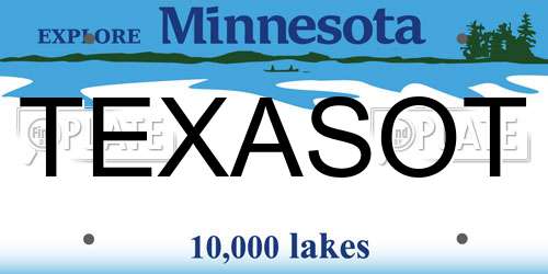 TEXASOT Minnesota License Plate