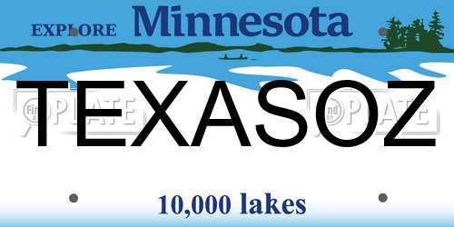 TEXASOZ Minnesota License Plate