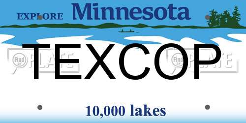 TEXCOP Minnesota License Plate