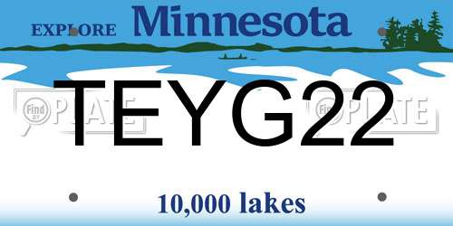 TEYG22 Minnesota License Plate