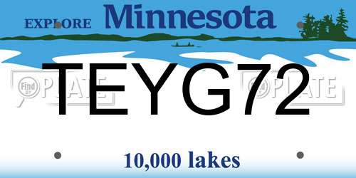 TEYG72 Minnesota License Plate