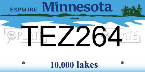 TEZ264 Minnesota License Plate
