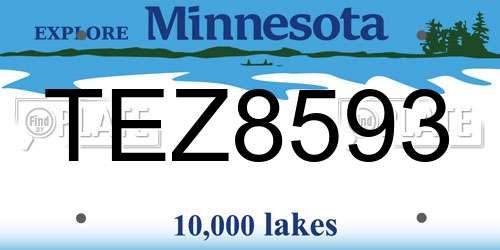 TEZ8593 Minnesota License Plate