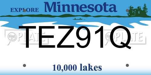 TEZ91Q Minnesota License Plate