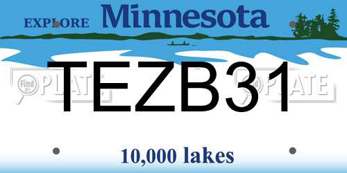TEZB31 Minnesota License Plate
