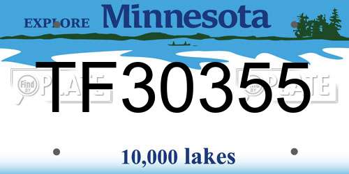 TF30355 Minnesota License Plate