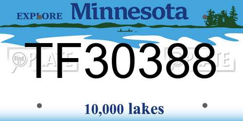 TF30388 Minnesota License Plate
