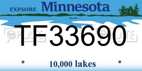 TF33690 Minnesota License Plate