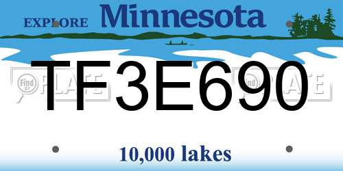 TF3E690 Minnesota License Plate