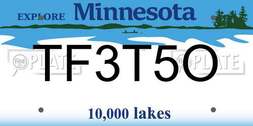 TF3T5O Minnesota License Plate