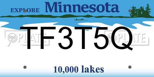 TF3T5Q Minnesota License Plate