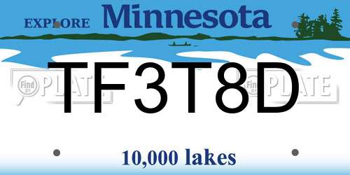 TF3T8D Minnesota License Plate