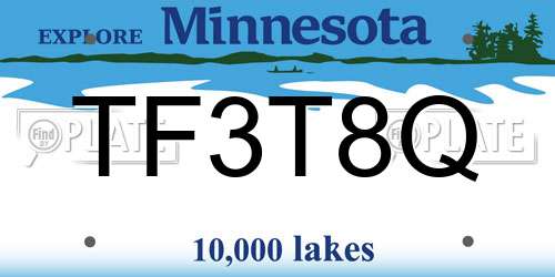 TF3T8Q Minnesota License Plate