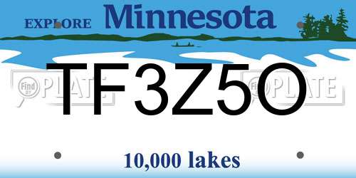 TF3Z5O Minnesota License Plate