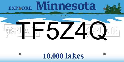 TF5Z4Q Minnesota License Plate