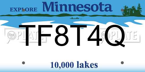 TF8T4Q Minnesota License Plate