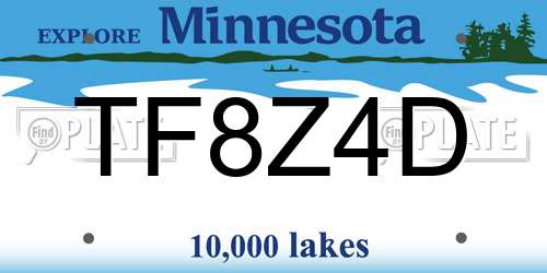 TF8Z4D Minnesota License Plate
