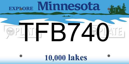 TFB740 Minnesota License Plate