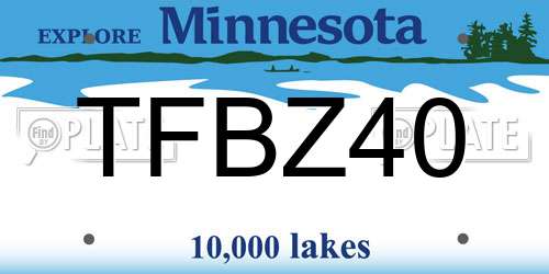 TFBZ40 Minnesota License Plate