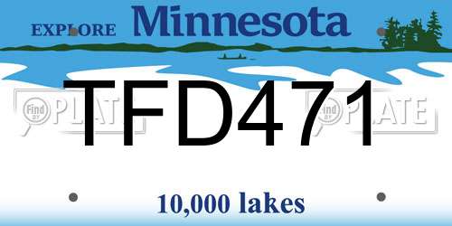 TFD471 Minnesota License Plate